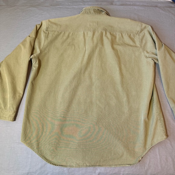 Sold** Cabelas Shirt Mens 3X Beige Tan Long Sleeve Button Up  Pockets Hiking - Picture 8 of 13